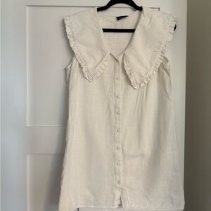 ASOS Cream Ruffled Mini Dress